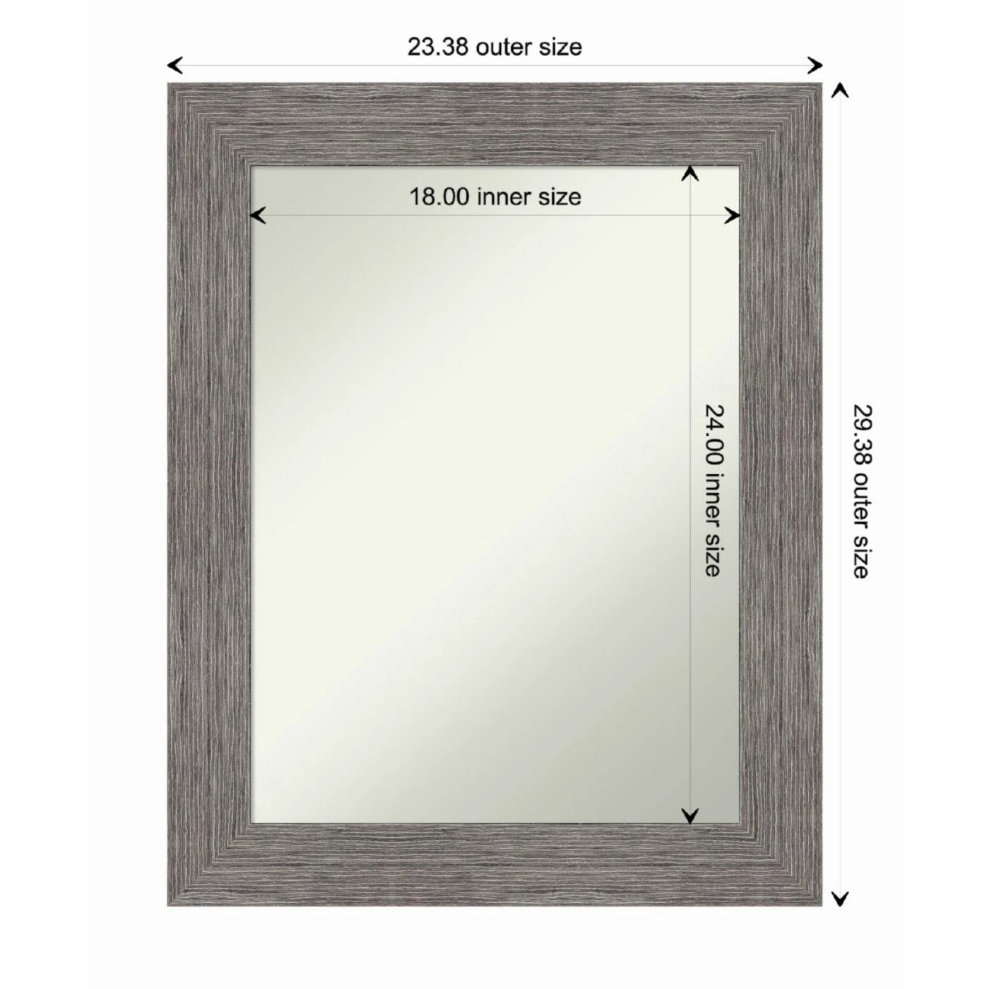 Deals βοΈ Amanti Art Pinstripe Plank Grey Framed Non-Beveled Bathroom Vanity Wall Mirror - 23.5 X 29.5 In β€οΈ - Image 5