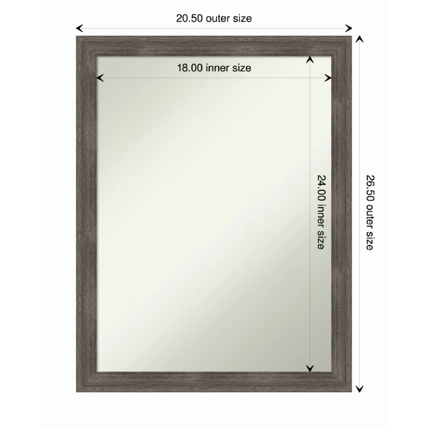 Best reviews of ๐งจ Amanti Art Pinstripe Lead Grey Wood Framed Non-Beveled Bathroom Vanity Wall Mirror - 20.5 X 26.5 In ๐ - Image 5