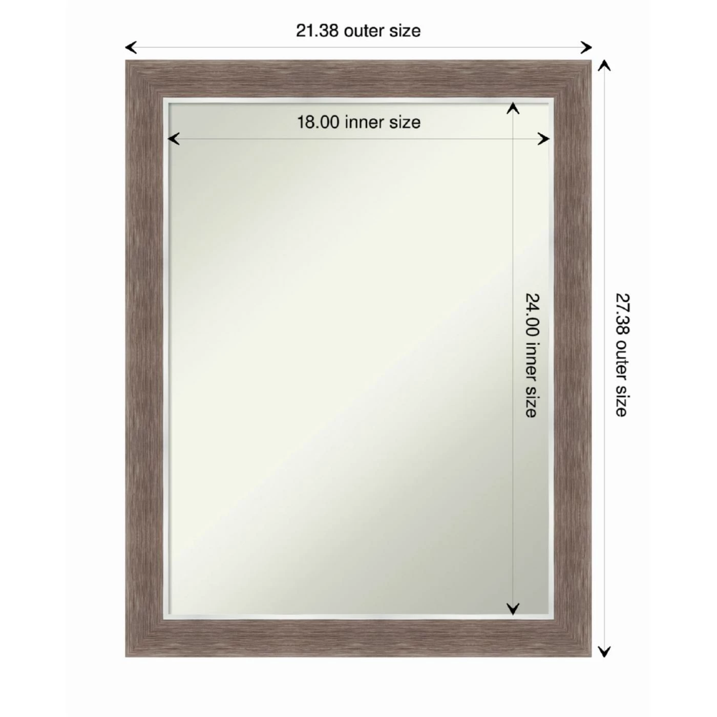Best deal π Amanti Art Noble Mocha Framed Non-Beveled Bathroom Vanity Wall Mirror - 21.5 X 27.5 In π - Image 5
