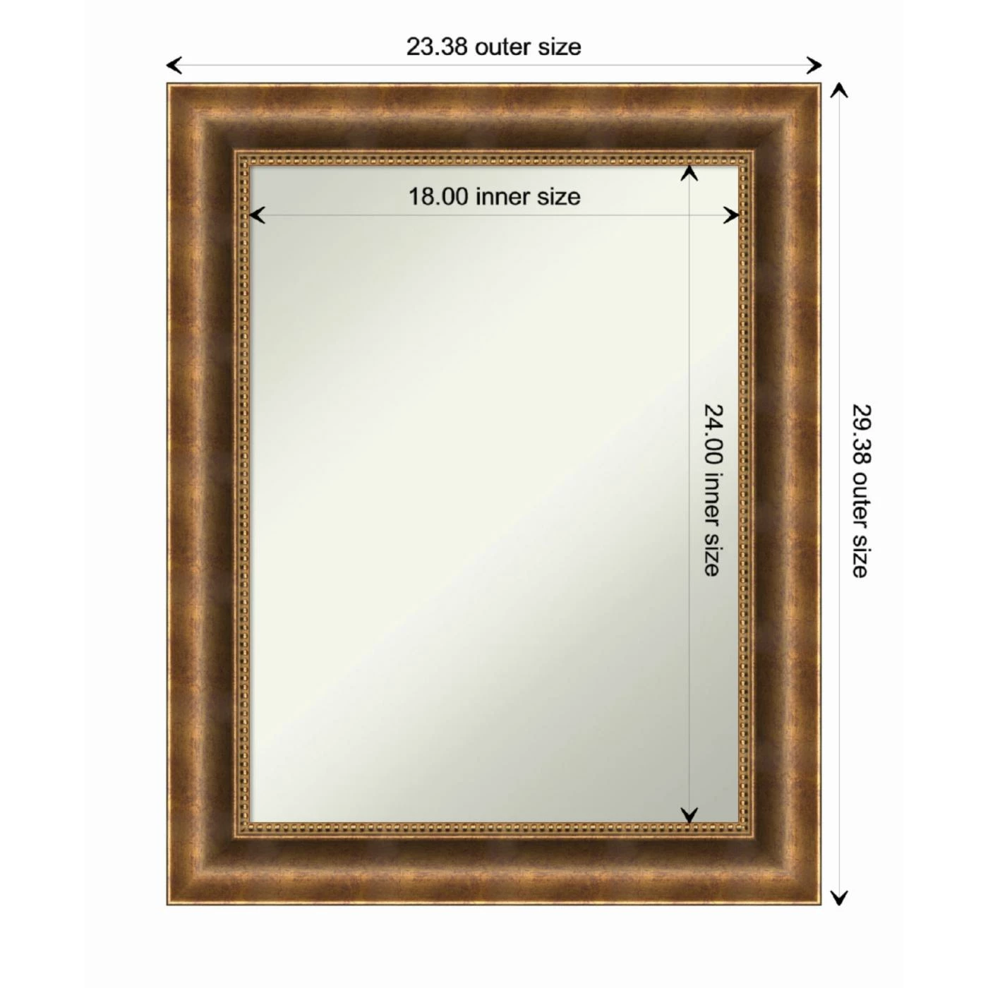 Budget π Amanti Art Manhattan Bronze Wood Framed Non-Beveled Bathroom Vanity Wall Mirror - 23.5 X 29.5 In π - Image 5