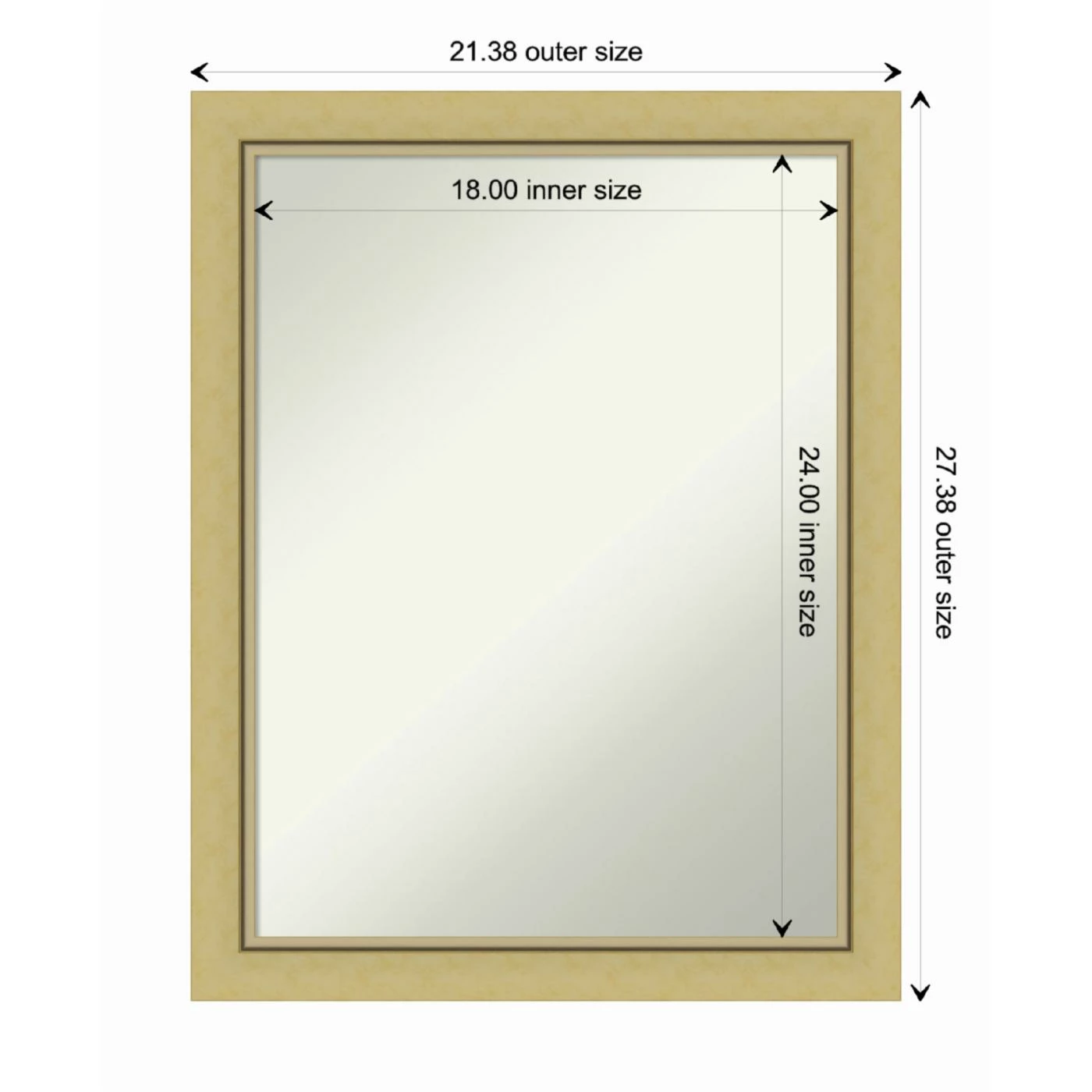 Best Sale π Amanti Art Landon Gold Narrow Framed Non-Beveled Bathroom Vanity Wall Mirror - 21.5 X 27.5 In π€© - Image 5