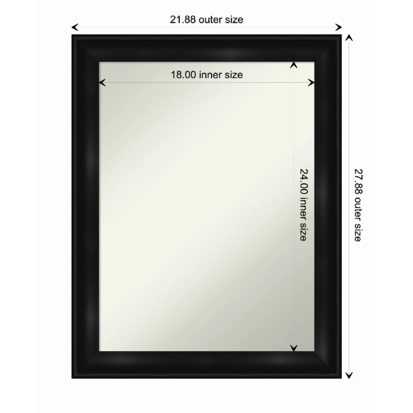 Cheapest ๐งจ Amanti Art Grand Black Narrow Framed Non-Beveled Bathroom Vanity Wall Mirror - 22 X 28 In ๐ - Image 5
