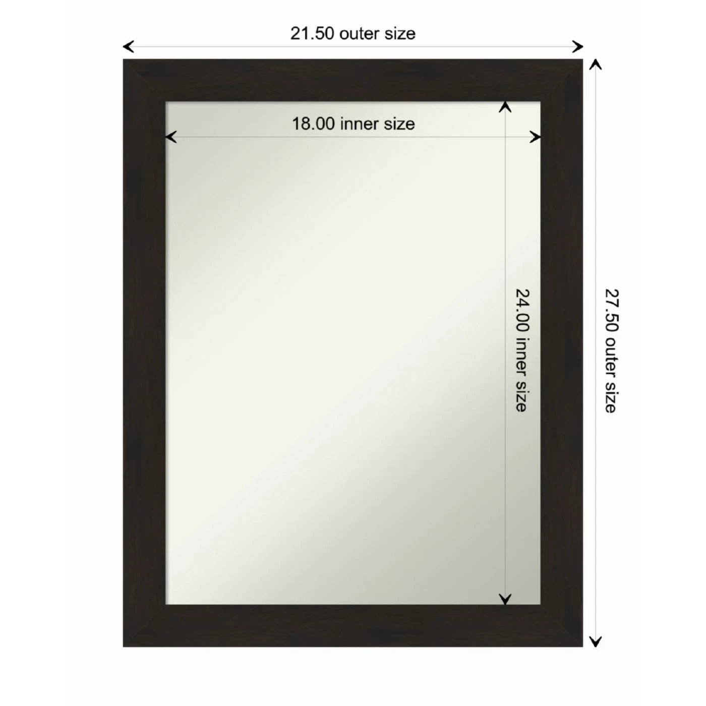 Best Pirce π₯° Amanti Art Furniture Espresso Narrow Framed Non-Beveled Bathroom Vanity Wall Mirror - 21.5 X 27.5 In π― - Image 5