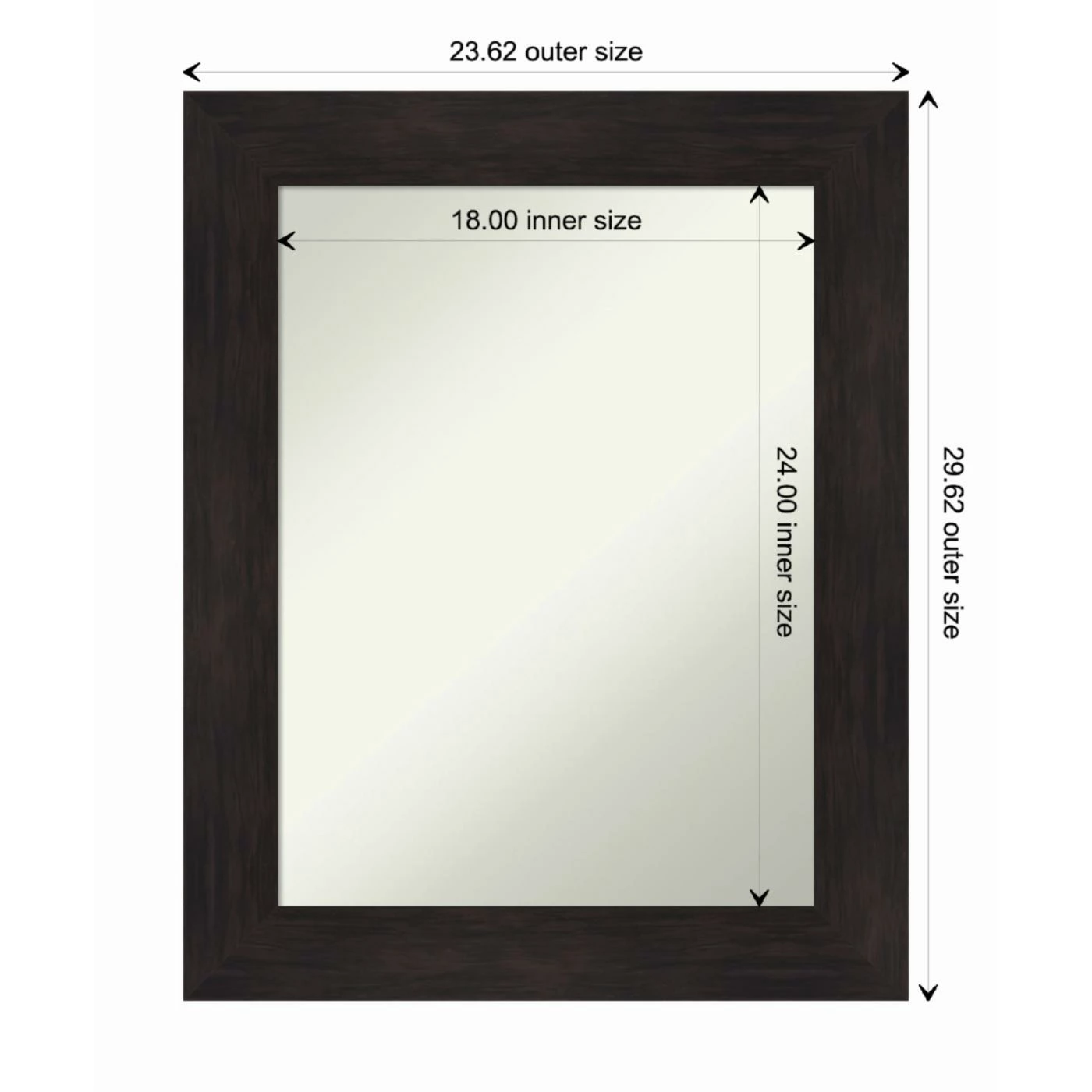 New 🤩 Amanti Art Furniture Espresso Framed Non-Beveled Bathroom Vanity Wall Mirror - 23.5 X 29.5 In 🎁 - Image 5