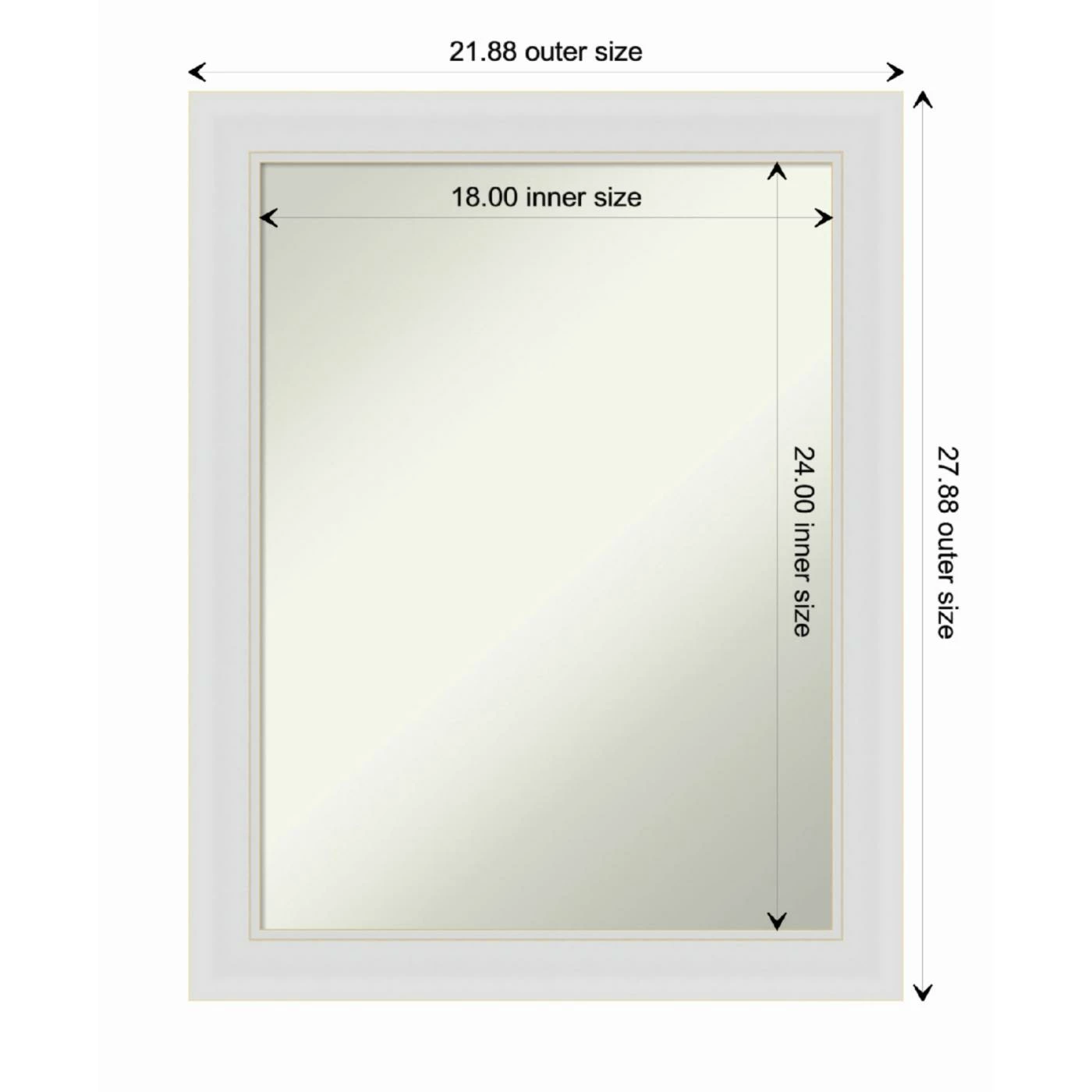 Hot Sale π― Amanti Art Flair Soft White Framed Non-Beveled Bathroom Vanity Wall Mirror - 22 X 28 In π€© - Image 5