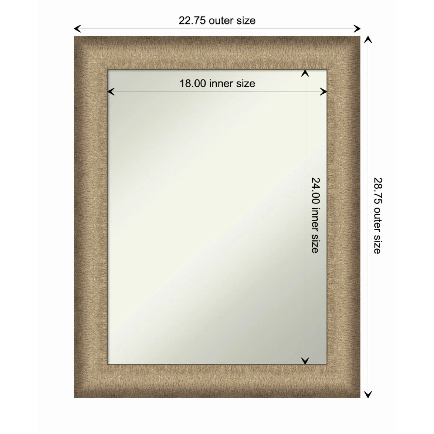 Budget π Amanti Art Elegant Brushed Bronze Framed Non-Beveled Bathroom Vanity Wall Mirror - 22.75 X 28.75 In π - Image 5