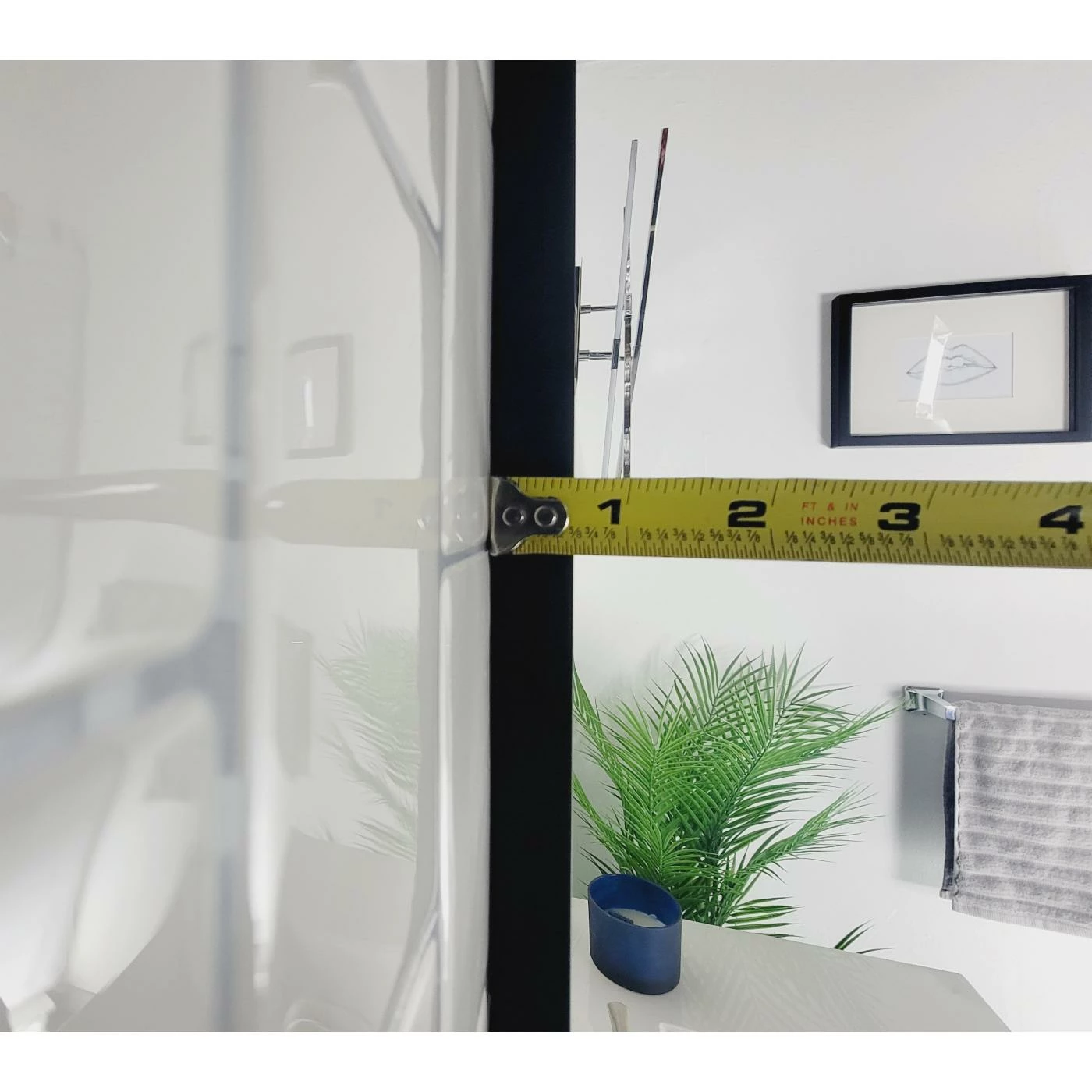 Best Sale ✨ Decor Wonderland Vanta Rectangular Black Metal Framed Wall Mirror With Dual Mounting Brackets ❤️ - Image 5