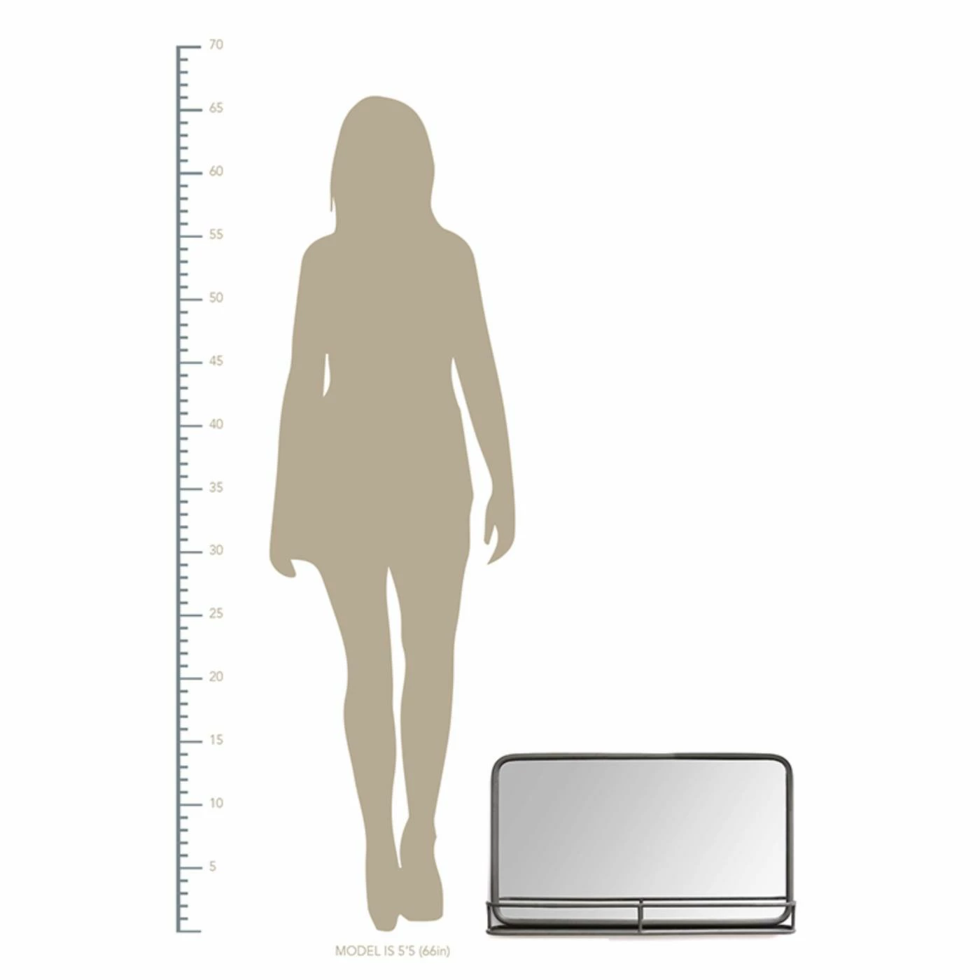 Discount 😍 Stratton Home Decor Mason Rectangular Wall Mirror With Shelf - 24W X 14H In. 🔥 - Image 5