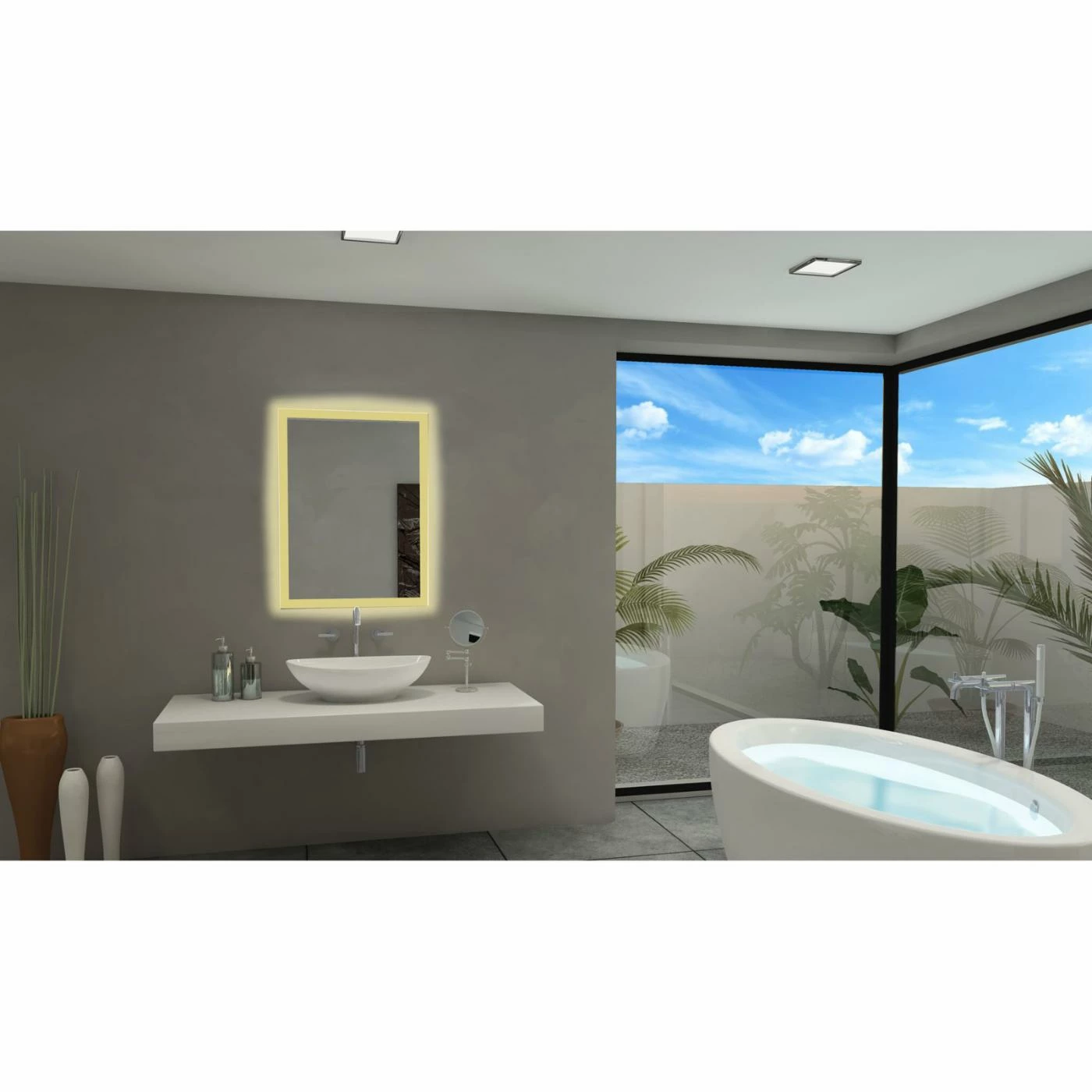 Hot Sale ๐ Bathroom Vanity Paris Mirror Rectangle Bathroom Mirror With LED Backlights โ๏ธ - Image 5