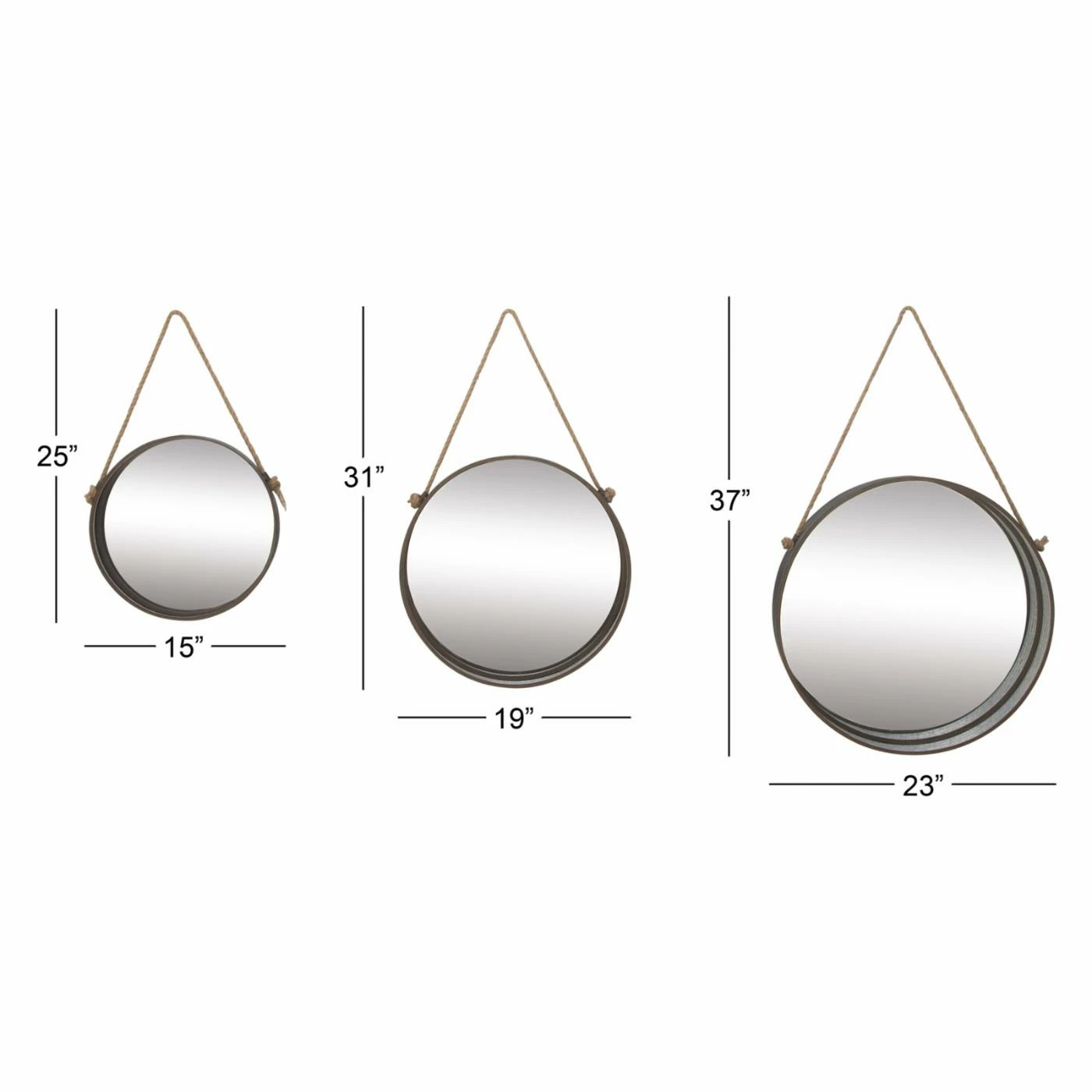 Wholesale π₯ Wall DecMode Yellow Iron Mirror With Hanging Strap - 20W X 33H In. π - Image 5