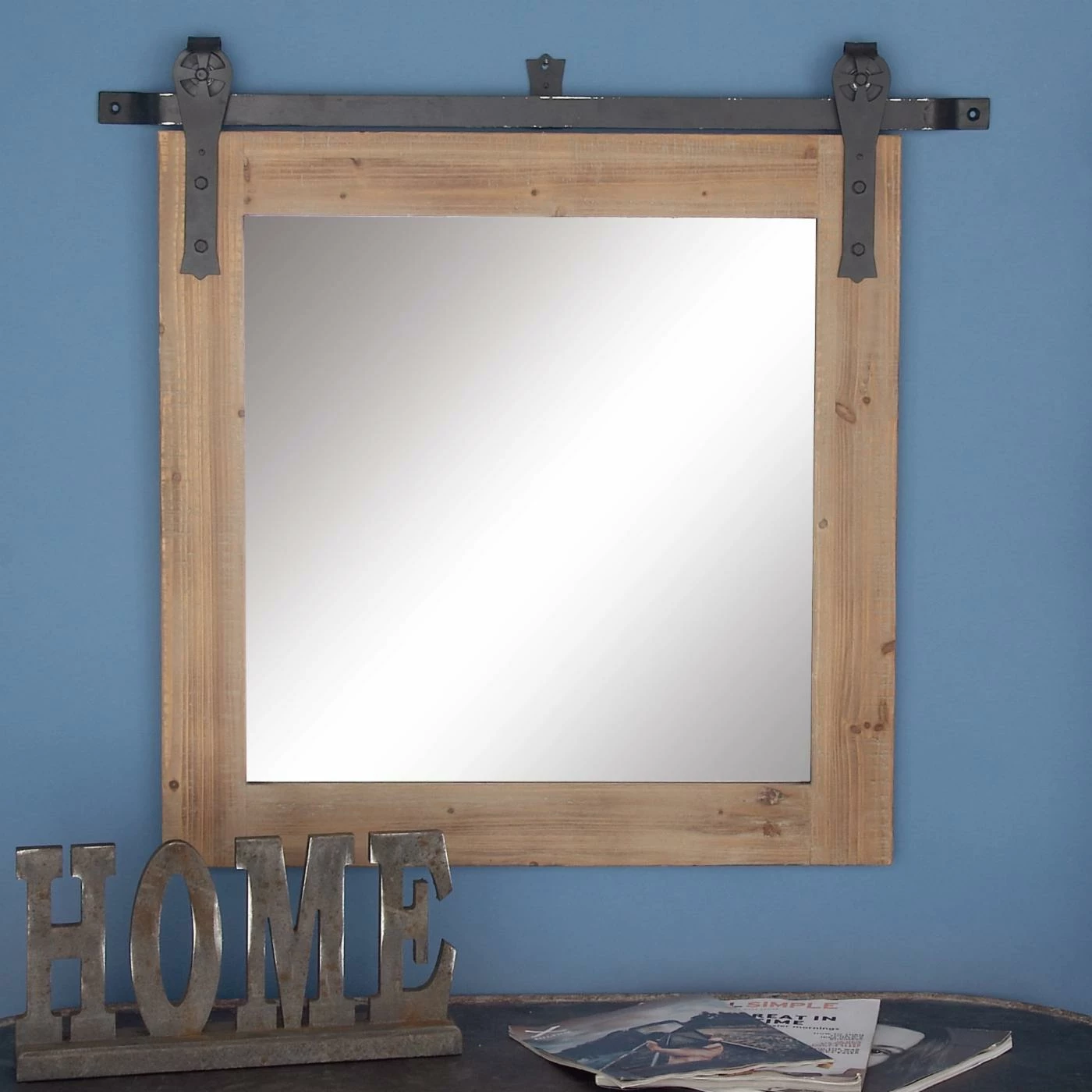 Buy ๐ DecMode Iron Hinged Square Wall Mirror - 31W X 31H In. ๐คฉ - Image 5
