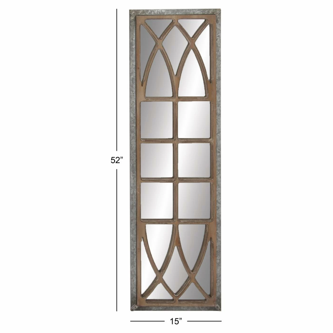 Promo β DecMode Wood Window Inspired Framed Wall Mirror - 15W X 52H In. π - Image 5