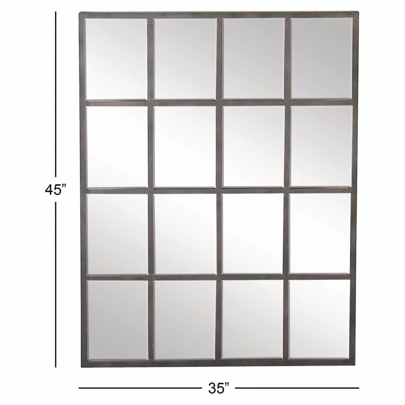 Best Pirce π DecMode Wood And Iron Rectangular Paneled Glass Wall Mirror - 35W X 45H In. π― - Image 5